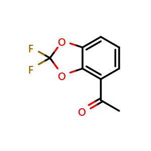 Chemical structure of 1-(2,2-Difluoro-1,3-benzodioxol-4-yl)ethanone , CAS 126120-83-0, AChemBlock AD293692