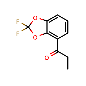 Chemical structure of 1-(2,2-Difluoro-1,3-benzodioxol-4-yl)-1-propanone , CAS 149740-59-0, AChemBlock AD293696