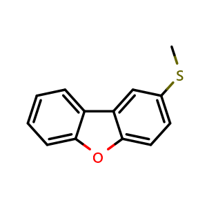 Chemical structure of 2-(Methylthio)dibenzofuran , CAS 66623-82-3, AChemBlock AD293704