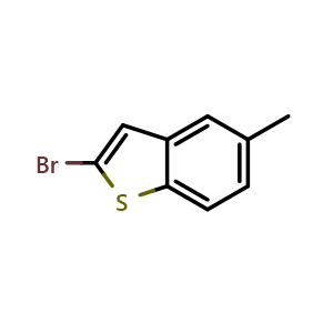 Chemical structure of 2-Bromo-5-methylbenzo[b]thiophene , CAS 111860-00-5, AChemBlock AD293706