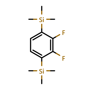 Chemical structure of 2,3-Difluoro-1,4-bis(trimethylsilyl)benzene , CAS 867366-94-7, AChemBlock AD293721