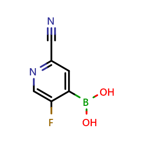 Chemical structure of B-(2-Cyano-5-fluoro-4-pyridinyl)boronic acid , CAS 2225175-23-3, AChemBlock AD293722