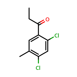 Chemical structure of 1-(2,4-Dichloro-5-methylphenyl)-1-propanone , CAS 1557592-77-4, AChemBlock AD293724