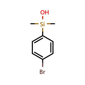 Chemical structure of (4-bromophenyl)dimethylsilanol , CAS 18246-02-1, AChemBlock AD293726