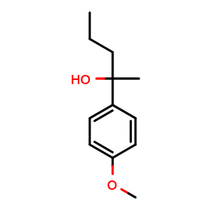 Chemical structure of 2-(4-methoxyphenyl)pentan-2-ol , CAS 91763-97-2, AChemBlock AD293735
