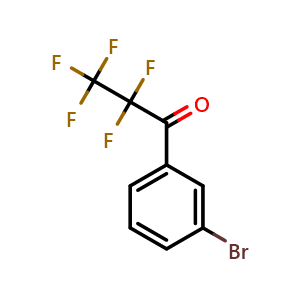 Chemical structure of 1-(3-bromophenyl)-2,2,3,3,3-pentafluoropropan-1-one , CAS 1686161-78-3, AChemBlock AD293737