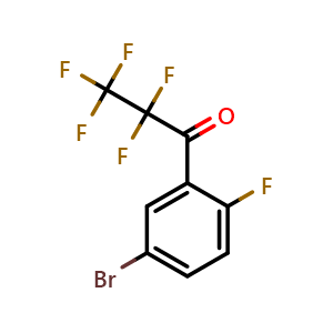 Chemical structure of 1-(5-bromo-2-fluorophenyl)-2,2,3,3,3-pentafluoropropan-1-one , CAS 1939277-71-0, AChemBlock AD293740