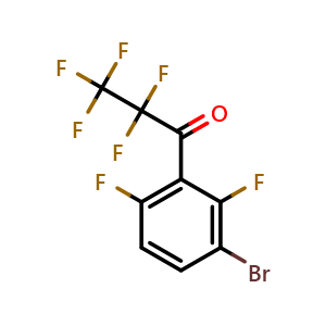 Chemical structure of 1-(3-bromo-2,6-difluorophenyl)-2,2,3,3,3-pentafluoropropan-1-one , CAS 1986411-48-6, AChemBlock AD293741