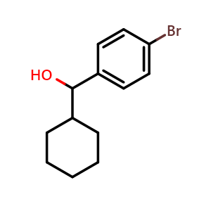 Chemical structure of (4-bromophenyl)(cyclohexyl)methanol , CAS 106166-01-2, AChemBlock AD293742
