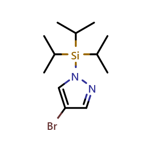 Chemical structure of 4-bromo-1-(triisopropylsilyl)-1H-pyrazole , CAS 2408382-51-2, AChemBlock AD293749