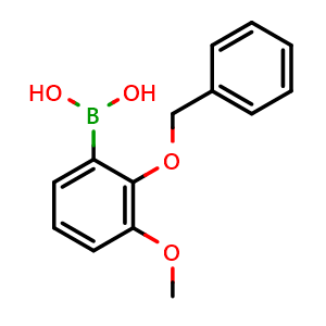 Chemical structure of (2-(Benzyloxy)-3-methoxyphenyl)boronic acid , CAS 1106837-50-6, AChemBlock AD293752