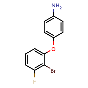 Chemical structure of 4-(2-bromo-3-fluorophenoxy)aniline , CAS 2273520-80-0, AChemBlock AD293753