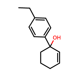 Chemical structure of 1-(4-Ethylphenyl)-2-cyclohexen-1-ol , CAS 1592883-16-3, AChemBlock AD293767