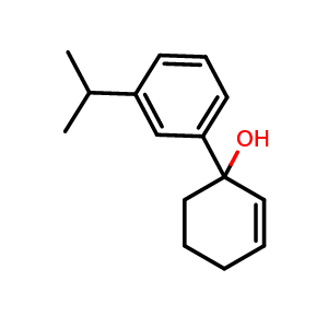 Chemical structure of 1-[3-(1-Methylethyl)phenyl]-2-cyclohexen-1-ol , CAS 2012804-14-5, AChemBlock AD293768