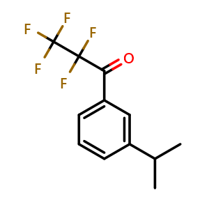 Chemical structure of 2,2,3,3,3-Pentafluoro-1-[3-(1-methylethyl)phenyl]-1-propanone , CAS 2173135-62-9, AChemBlock AD293782
