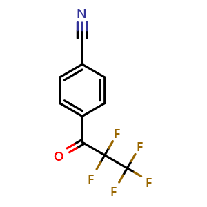Chemical structure of 4-(2,2,3,3,3-Pentafluoro-1-oxopropyl)benzonitrile , CAS 2173105-01-4, AChemBlock AD293783