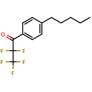 Chemical structure of 2,2,3,3,3-Pentafluoro-1-(4-pentylphenyl)-1-propanone , CAS 2173084-49-4, AChemBlock AD293785