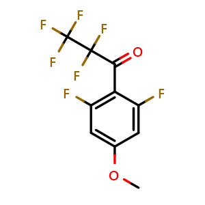 Chemical structure of 1-(2,6-Difluoro-4-methoxyphenyl)-2,2,3,3,3-pentafluoro-1-propanone , CAS 1991854-26-2, AChemBlock AD293786