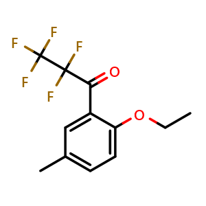 Chemical structure of 1-(2-Ethoxy-5-methylphenyl)-2,2,3,3,3-pentafluoro-1-propanone , CAS 1988882-02-5, AChemBlock AD293787