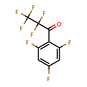 Chemical structure of 2,2,3,3,3-Pentafluoro-1-(2,4,6-trifluorophenyl)-1-propanone , CAS 1931584-64-3, AChemBlock AD293790