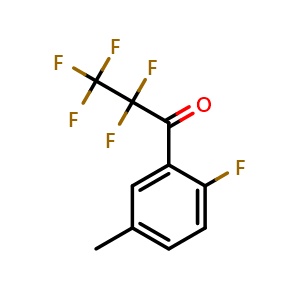 Chemical structure of 2,2,3,3,3-Pentafluoro-1-(2-fluoro-5-methylphenyl)-1-propanone , CAS 1930465-28-3, AChemBlock AD293791