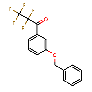 Chemical structure of 2,2,3,3,3-Pentafluoro-1-[3-(phenylmethoxy)phenyl]-1-propanone , CAS 1823235-57-9, AChemBlock AD293792