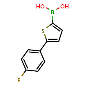 Chemical structure of Boronic acid, [5-(4-fluorophenyl)-2-thienyl]- , CAS 662143-94-4, AChemBlock AD293800