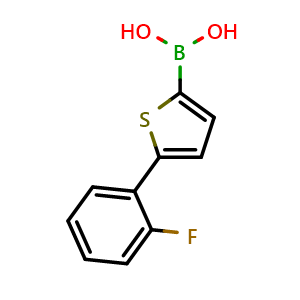 Chemical structure of B-[5-(2-Fluorophenyl)-2-thienyl]boronic acid , CAS 2122282-68-0, AChemBlock AD293801