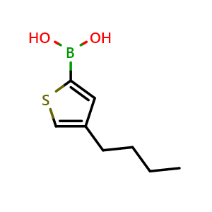 Chemical structure of B-(4-Butyl-2-thienyl)boronic acid , CAS 1803240-10-9, AChemBlock AD293802