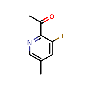 Chemical structure of 1-(3-Fluoro-5-methyl-2-pyridinyl)ethanone , CAS 1256792-41-2, AChemBlock AD293808