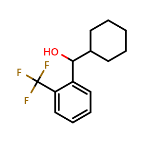 Chemical structure of cyclohexyl(2-(trifluoromethyl)phenyl)methanol , CAS 1226326-38-0, AChemBlock AD293815