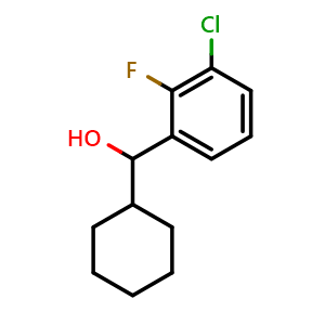 Chemical structure of (3-chloro-2-fluorophenyl)(cyclohexyl)methanol , CAS 1339038-58-2, AChemBlock AD293818