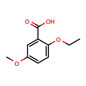 Chemical structure of 2-ethoxy-5-methoxybenzoic acid , CAS 401567-49-5, AChemBlock AD293826
