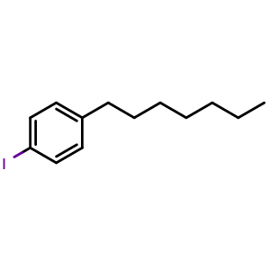 Chemical structure of 1-heptyl-4-iodobenzene , CAS 131894-91-2, AChemBlock AD293829