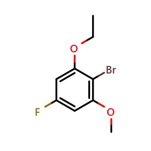 Chemical structure of 2-bromo-1-ethoxy-5-fluoro-3-methoxybenzene , CAS 2384603-77-2, AChemBlock AD293830