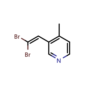 Chemical structure of 3-(2,2-dibromovinyl)-4-methylpyridine , CAS 1849237-55-3, AChemBlock AD293842