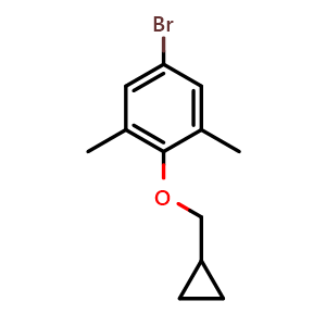 Chemical structure of 5-bromo-2-(cyclopropylmethoxy)-1,3-dimethylbenzene , CAS 2969348-62-5, AChemBlock AD293848