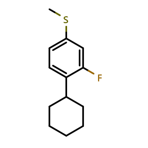 Chemical structure of (4-cyclohexyl-3-fluorophenyl)(methyl)sulfane , CAS 2969382-44-1, AChemBlock AD293856