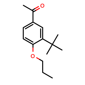 Chemical structure of 1-(3-(tert-butyl)-4-propoxyphenyl)ethanone , CAS 1488112-22-6, AChemBlock AD293862