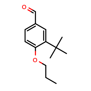 Chemical structure of 3-(tert-butyl)-4-propoxybenzaldehyde , CAS 170100-75-1, AChemBlock AD293864