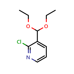 Chemical structure of 2-chloro-3-(diethoxymethyl)pyridine , CAS 2969350-66-9, AChemBlock AD293867