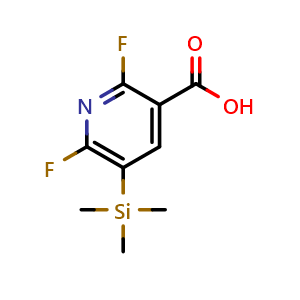 Chemical structure of 2,6-Difluoro-5-(trimethylsilyl)pyridine-3-carboxylic acid , CAS 685517-79-7, AChemBlock AD293871