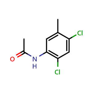 Chemical structure of 2,4-Dichloro-5-methylacetanilide , CAS 57046-02-3, AChemBlock AD293878