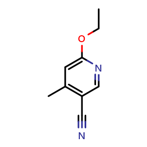 Chemical structure of 6-Ethoxy-4-methyl-3-pyridinecarbonitrile , CAS 1355190-05-4, AChemBlock AD293886