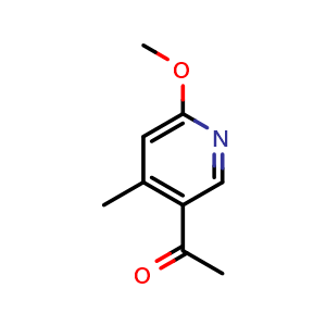 Chemical structure of 1-(6-Methoxy-4-methyl-3-pyridinyl)ethanone , CAS 1256821-04-1, AChemBlock AD293888