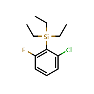 Chemical structure of (2-chloro-6-fluorophenyl)triethylsilane , CAS 2640112-02-1, AChemBlock AD293894