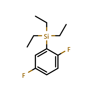 Chemical structure of (2,5-difluorophenyl)triethylsilane , CAS 2185517-60-4, AChemBlock AD293895