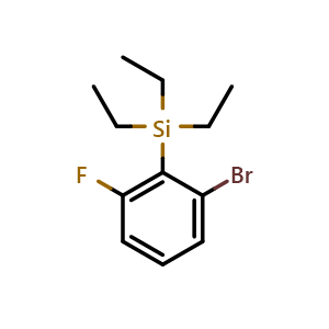 Chemical structure of (2-bromo-6-fluorophenyl)triethylsilane , CAS 872545-52-3, AChemBlock AD293896