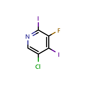 Chemical structure of 5-Chloro-3-fluoro-2,4-diiodopyridine , CAS 514798-06-2, AChemBlock AD293900