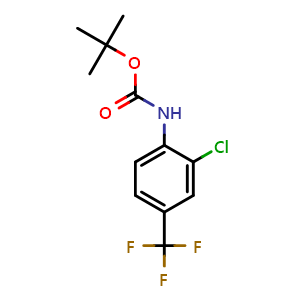 Chemical structure of tert-butyl (2-chloro-4-(trifluoromethyl)phenyl)carbamate , CAS 1481264-70-3, AChemBlock AD293902
